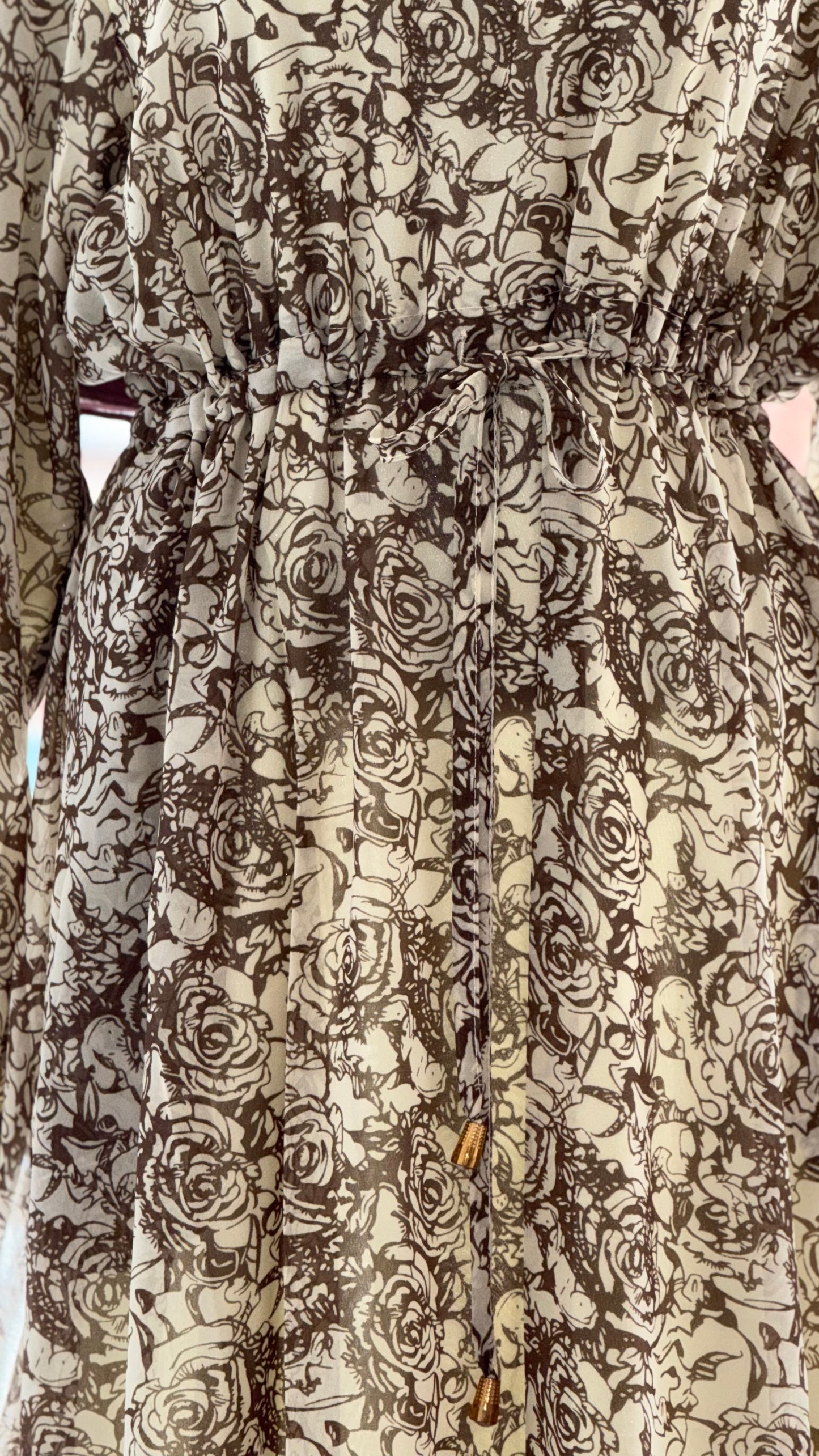 Meadow Dress – Sand & Brown Floral