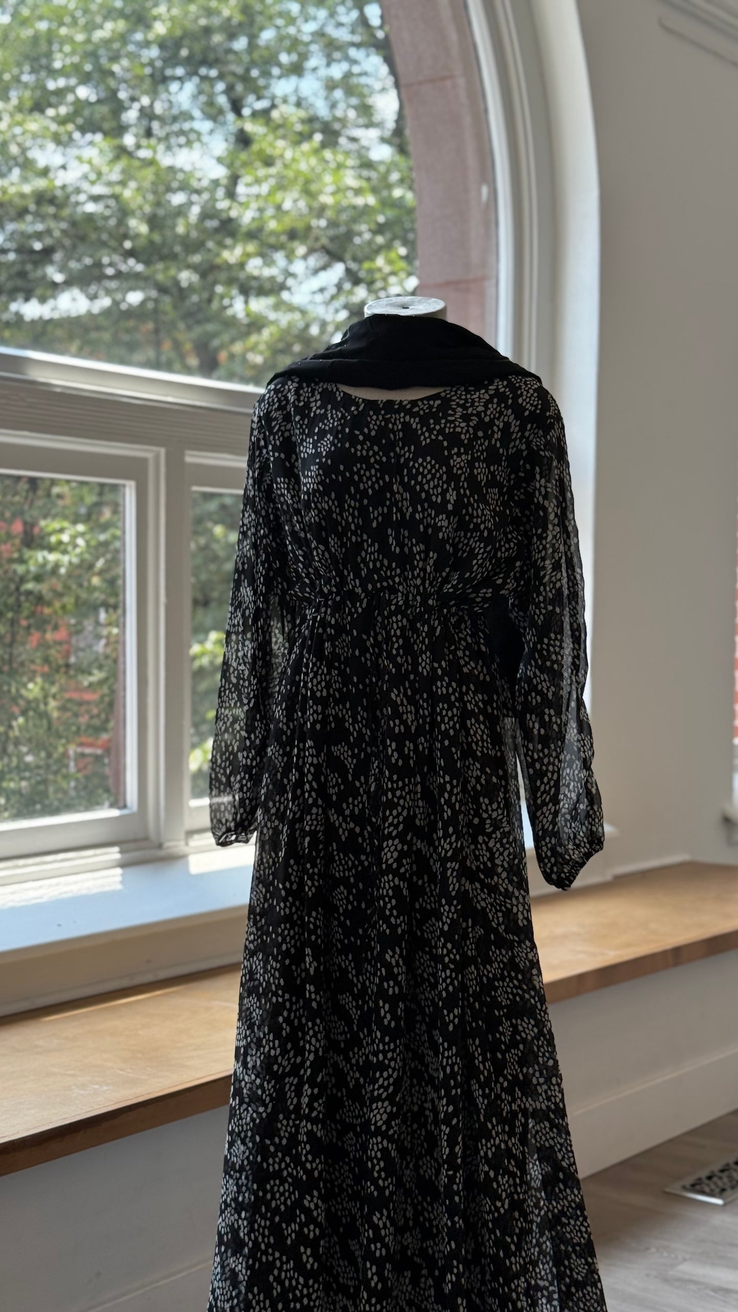 Eclipse Dress – Black with Painted Dot Detail