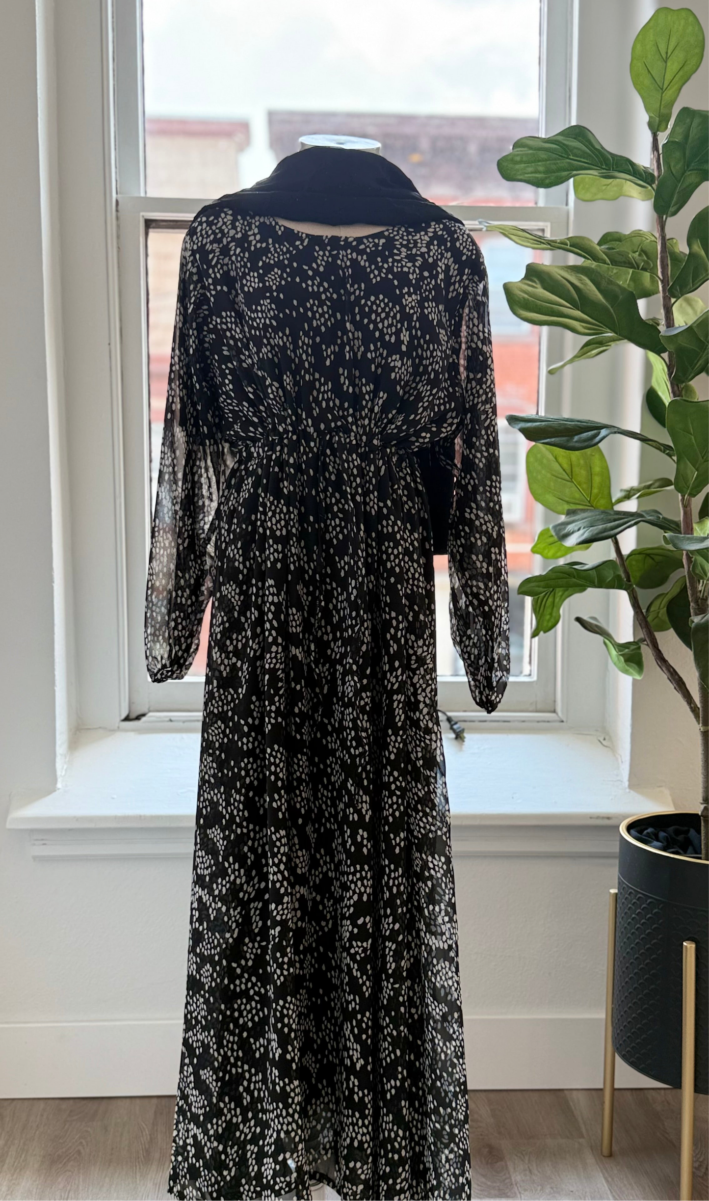 Eclipse Dress – Black with Painted Dot Detail