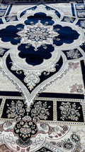 10x13ft Navy/Beige Soft Wool Istanbul Rug