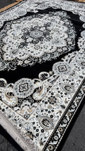 10x13ft Black/Cream Floral Soft Wool Istanbul Rug