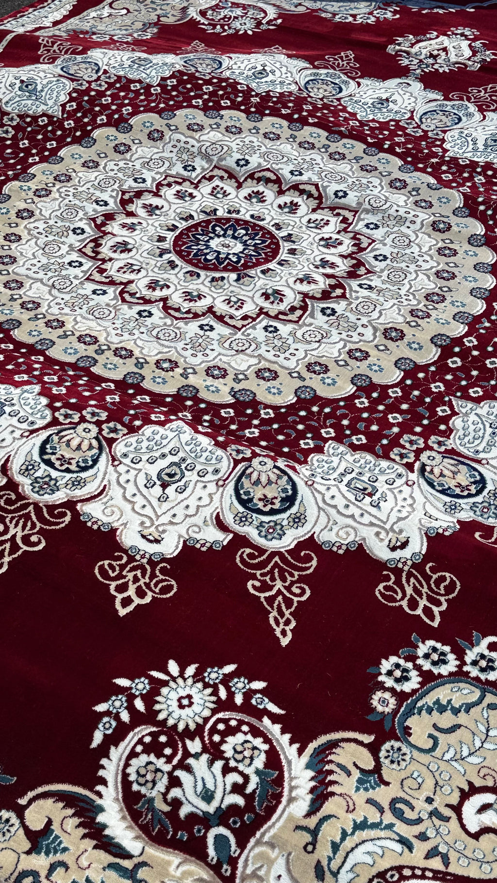 10x13ft Red/Beige Istanbul Wool Rug