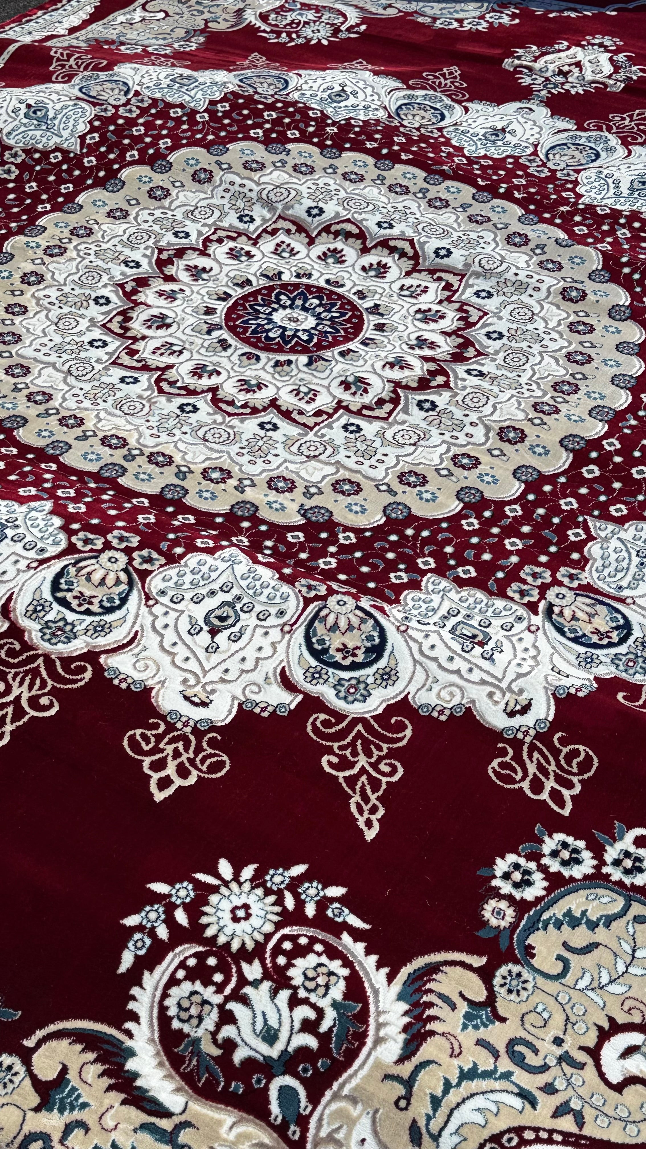 10x13ft Red/Beige Istanbul Wool Rug