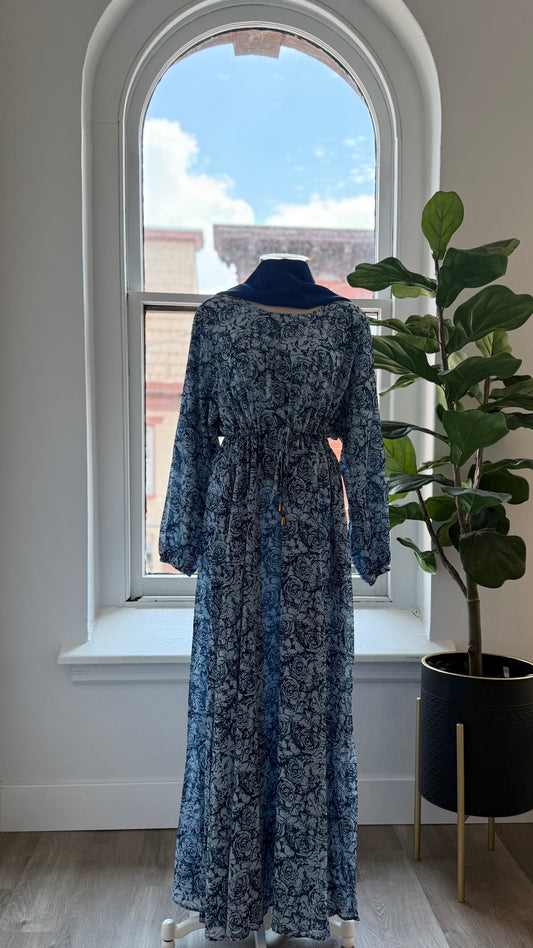 Azure Dress – Monotone Blue Bloom