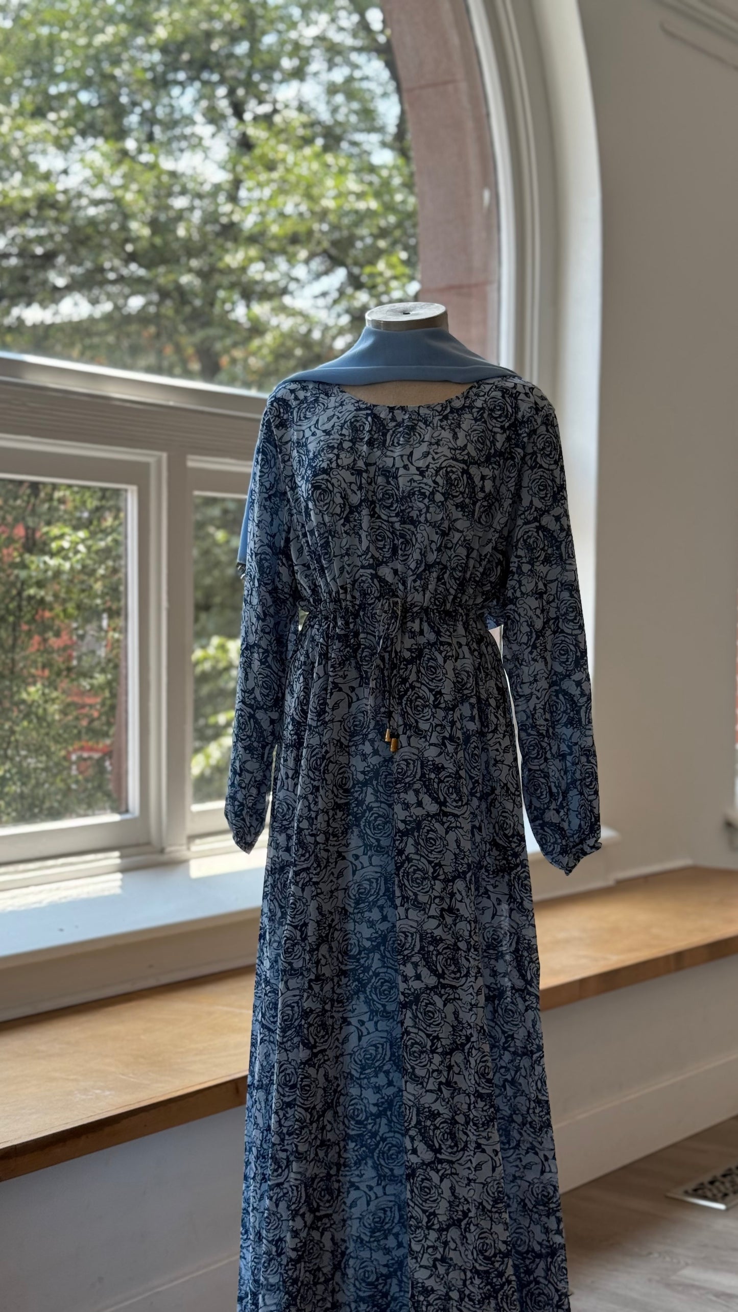 Azure Dress – Monotone Blue Bloom