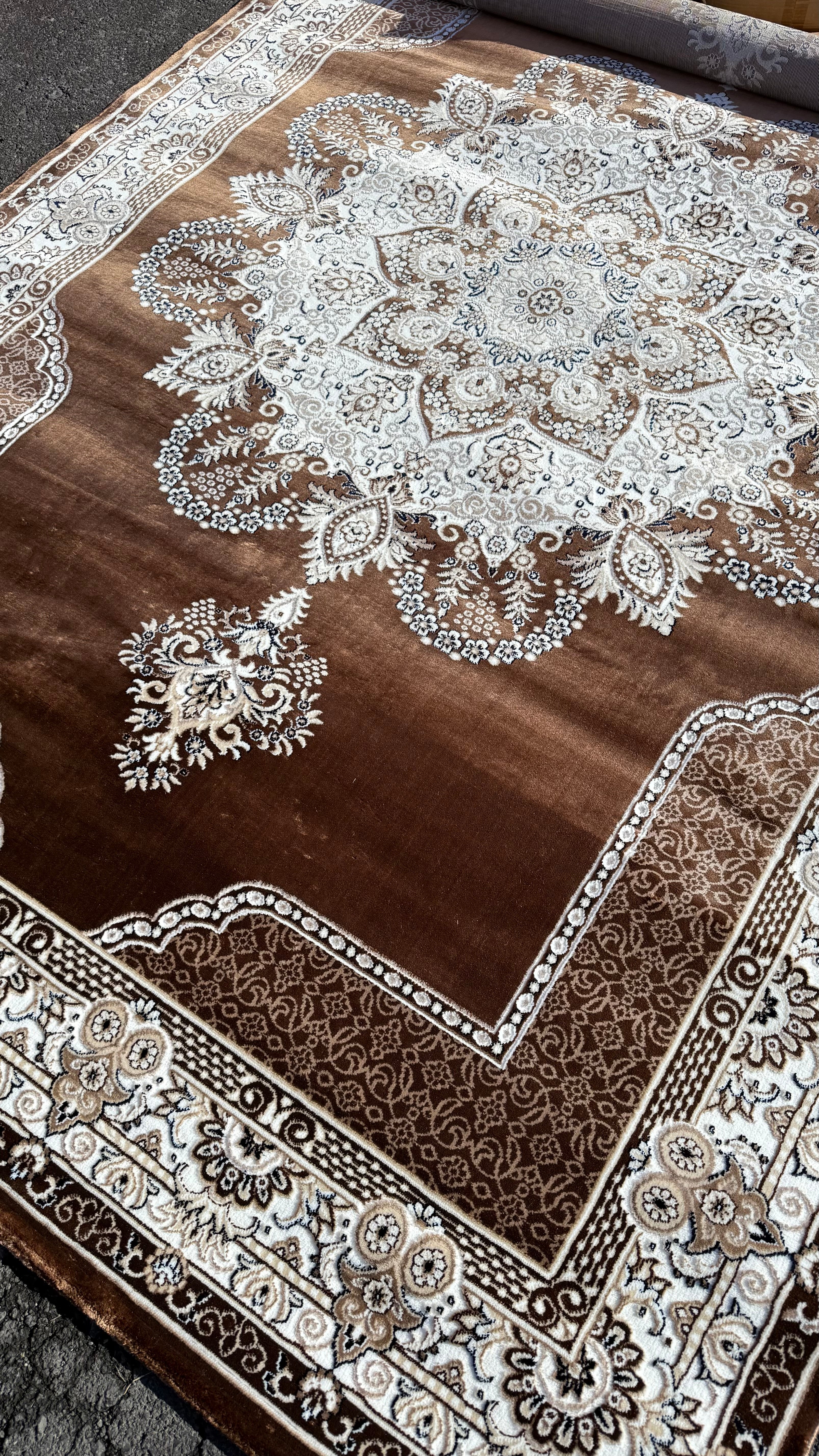 10x13ft Brown/Gold Soft Wool Istanbul Rug