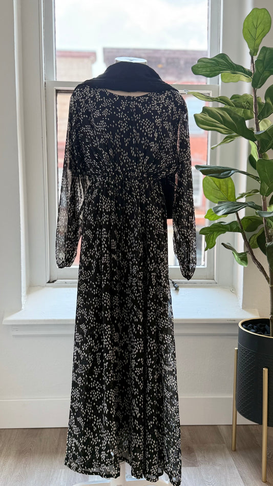 Eclipse Dress – Black with Painted Dot Detail