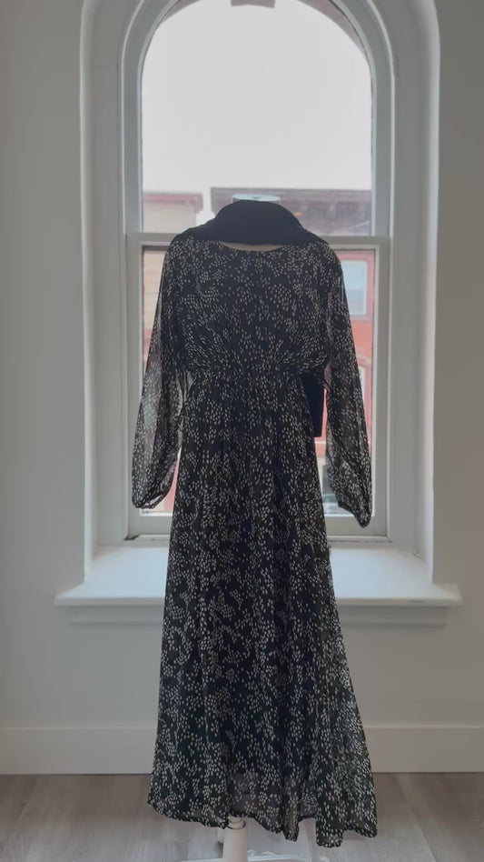Eclipse Dress – Black with Painted Dot Detail